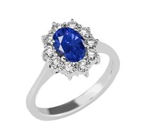 Ringe Gazzola Gioielli Dame Contorno in Weißgold Zaffiro 1.34 Ct GI-AN-2529-8-1-14-Z-OV-N-F-VS/SI-I - GI-AN-2529-8-1-14-Z-OV-N-F-VS/SI-I